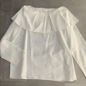 COS OFF WHITE 12 silk blend shirt wide collar